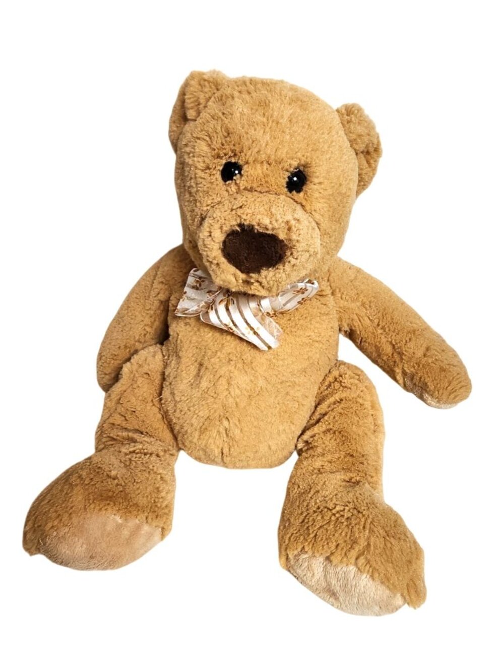 Vintage Walmart Stores Stuffed Teddy Bear Plush Animal Brown Floral Bowtie Soft